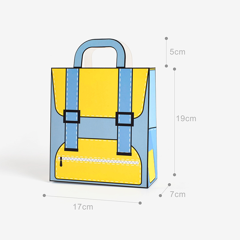 카툰 2D 책가방 종이쇼핑백 핸들 어린이집 유치원 구디백 10매